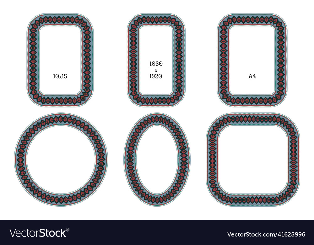 Mexican pattern frames in different sizes
