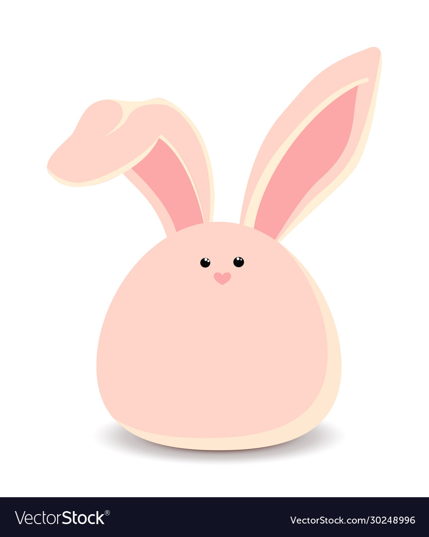 Rabbit icon sweet pink easter bunny sitting