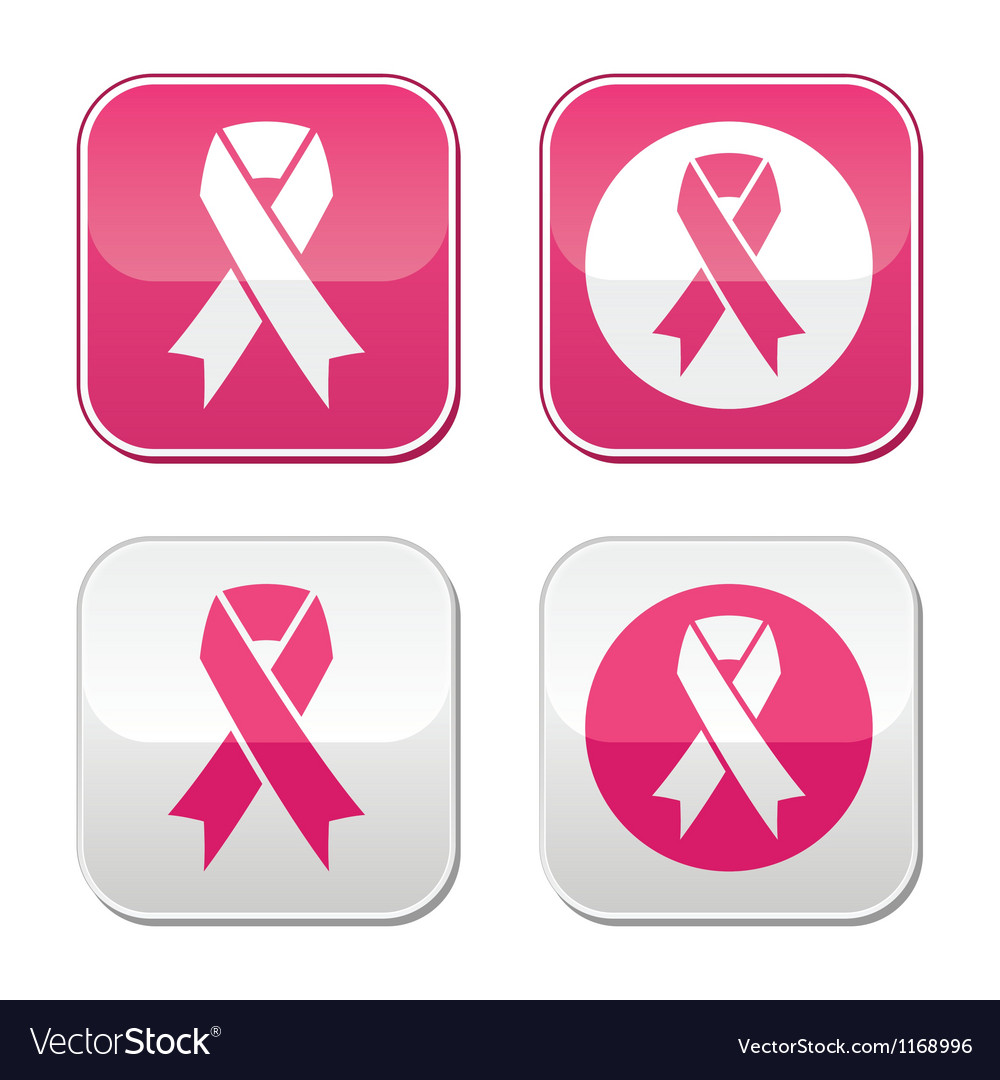 Breast cancer awareness ribbon on a pink bra Vector Image