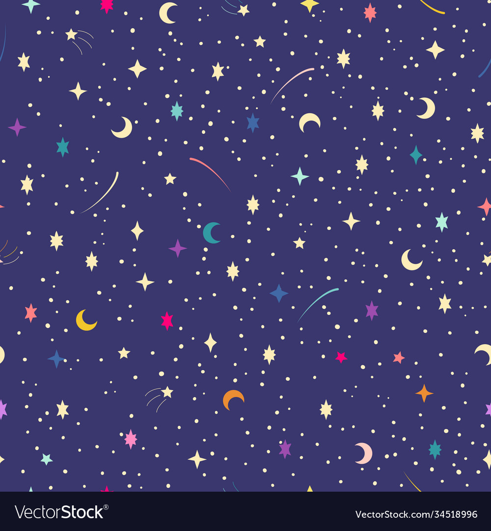 Seamless pattern with multicolored stars vector image Seamless pattern with multicolored stars