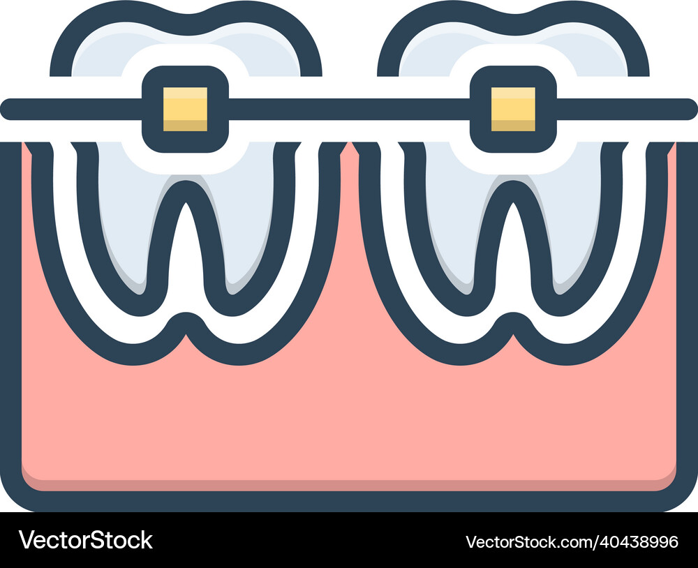 Tooth with braces Royalty Free Vector Image - VectorStock