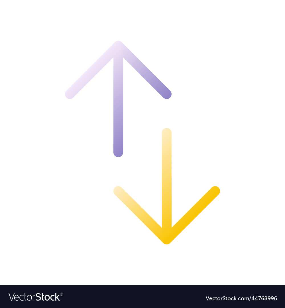 Up and down directions flat gradient two-color ui vector image Up and down directions flat gradient two-color ui
