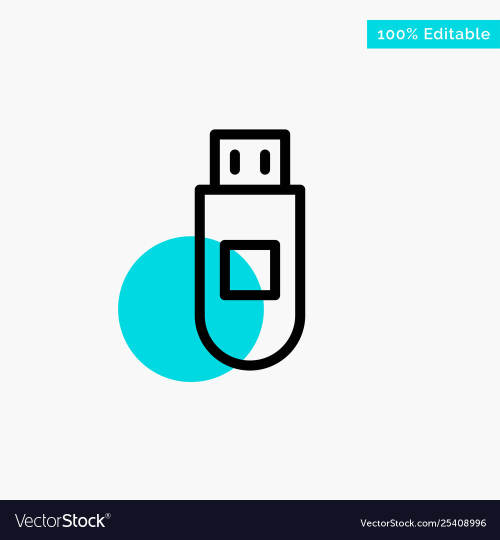 Usb storage data turquoise highlight circle point