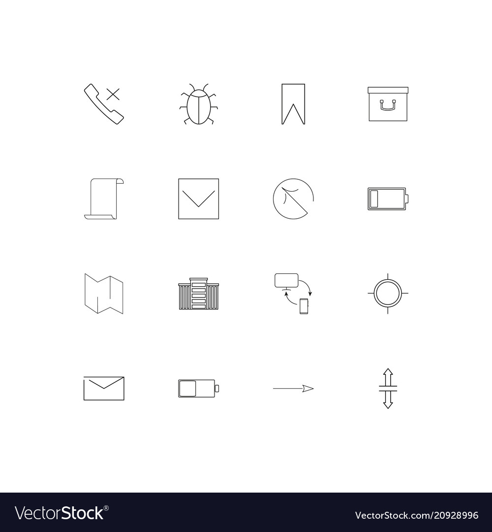 Web applications linear thin icons set outlined
