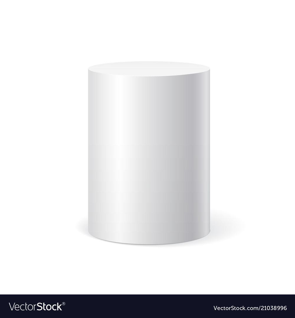 White cylinder on background Royalty Free Vector Image