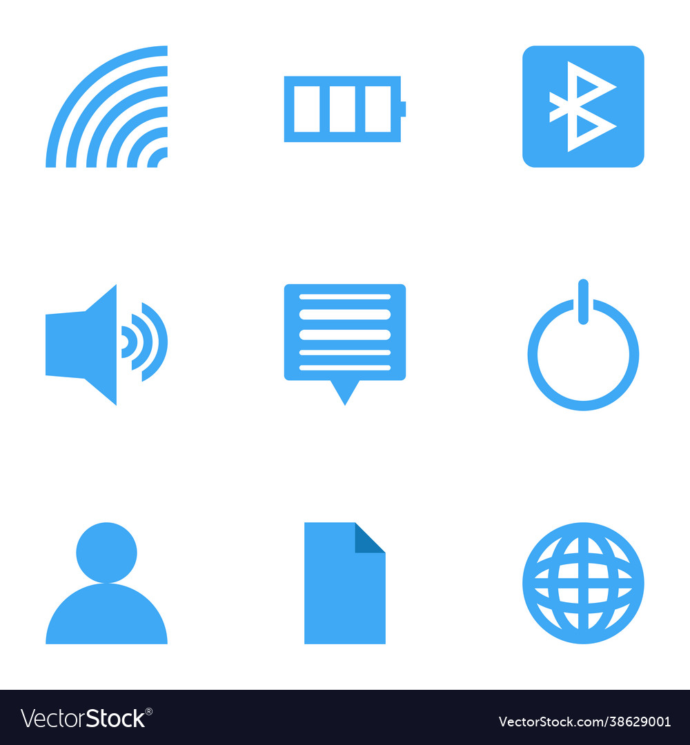 Basic application icon set line vector image Basic application icon set line