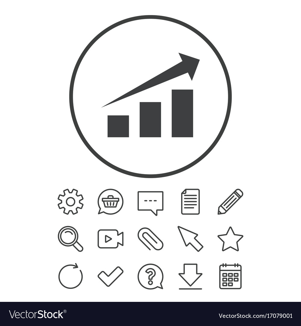 Chart with arrow sign success diagram symbol Vector Image