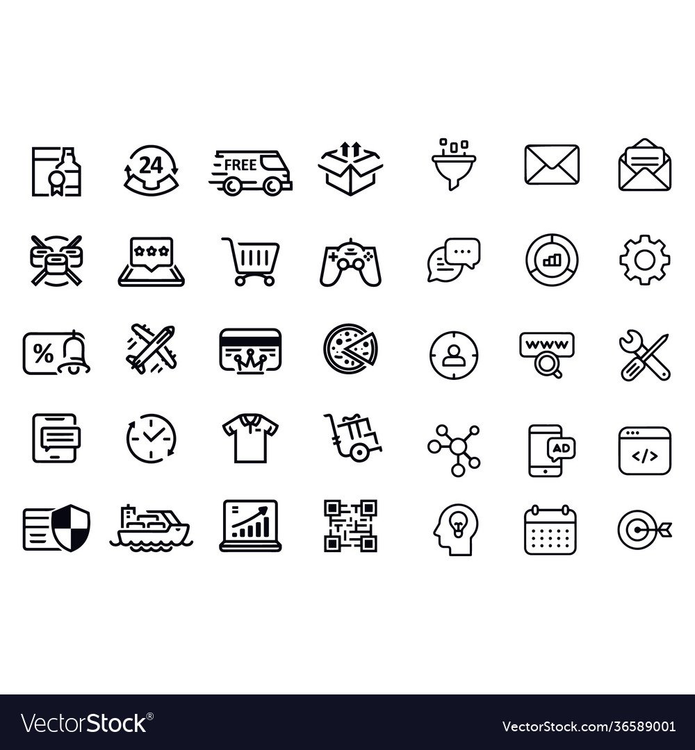 Delivery and logistics line icons