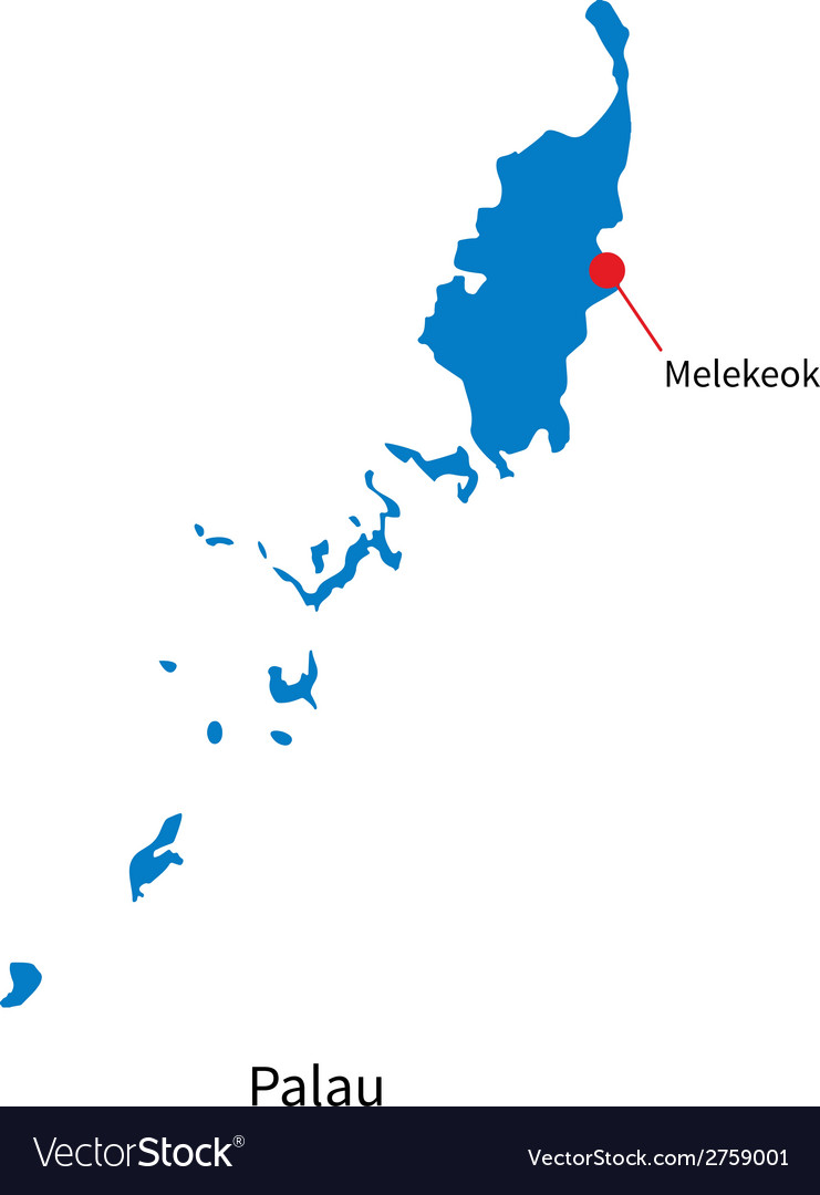 Detailed map of palau and capital city melekeok