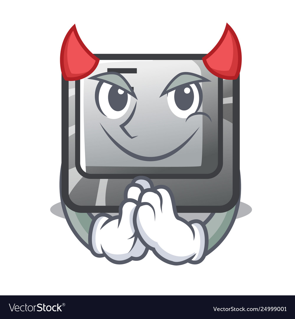 Devil button f installed on cartoon computer