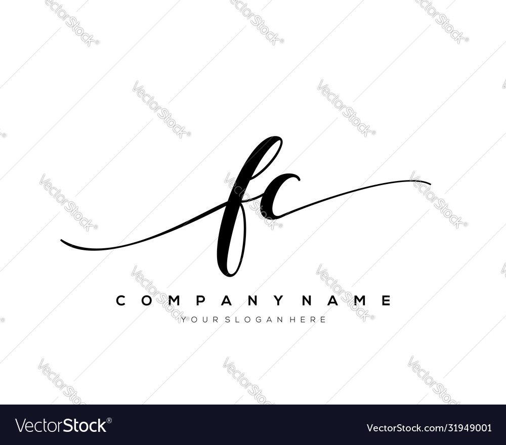 Fc initial letter handwriting logo hand drawn Vector Image