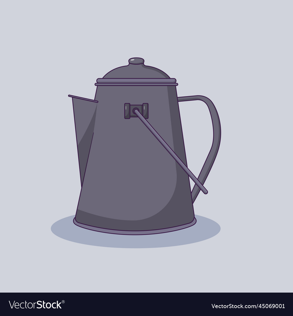 Kettle icon kitchenware flat cartoon style