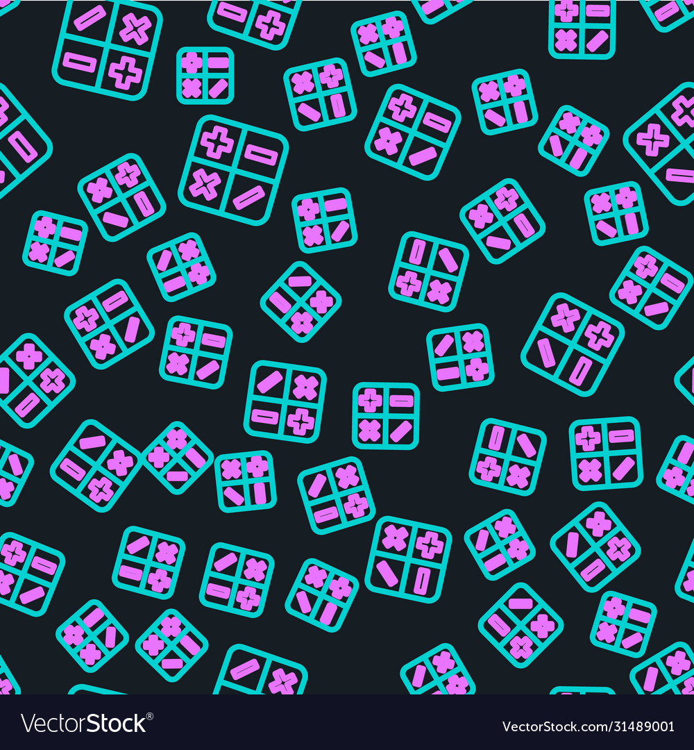 Line calculator icon isolated seamless pattern vector image Line calculator icon isolated seamless pattern