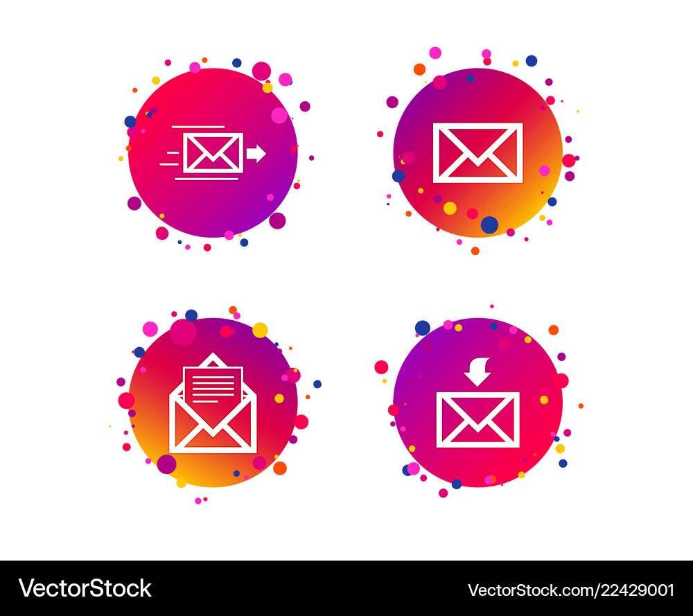 Mail envelope icons message document symbols Vector Image