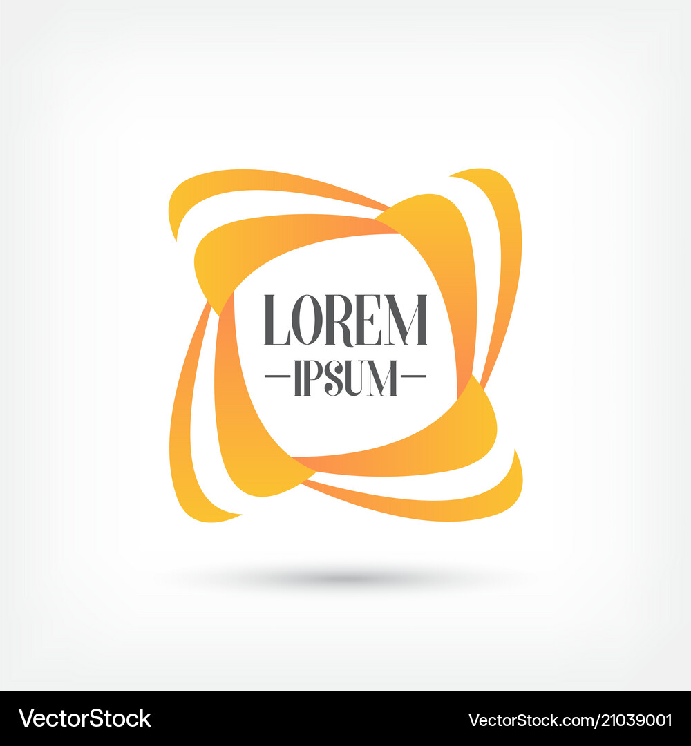 Orange Square Unity Abstract Logo Design Template Vector Image