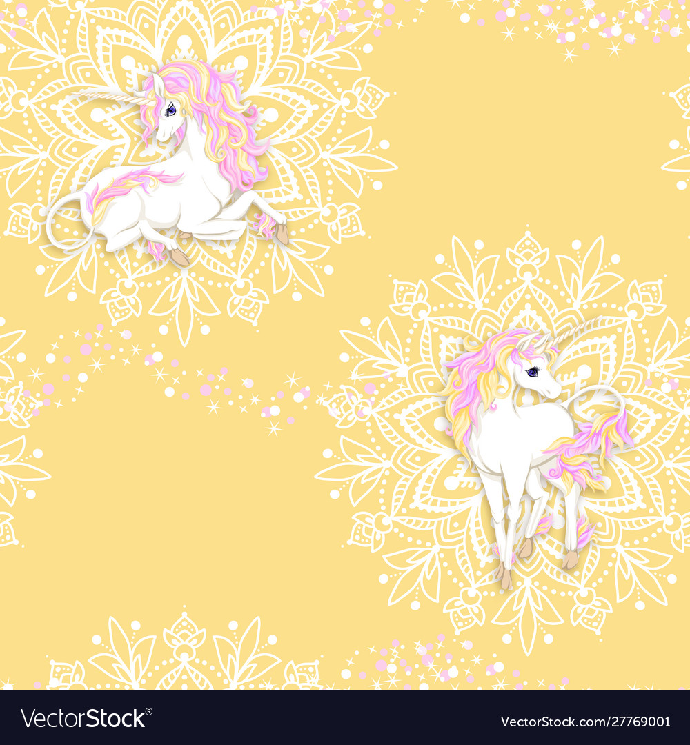 Seamless pattern background with unicorn Vector Image Seamless pattern background with unicorn
