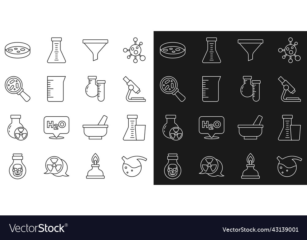 Set line test tube and flask microscope funnel