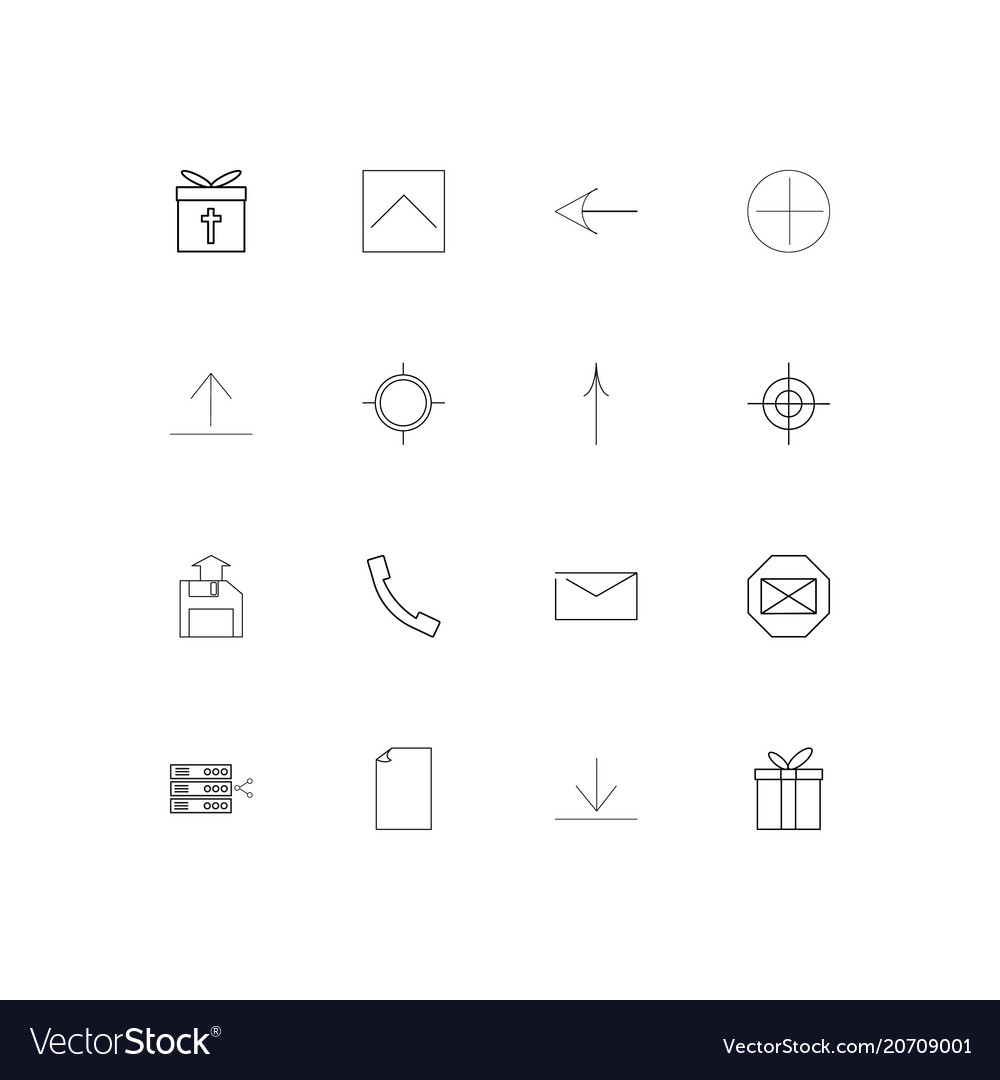 Web applications simple linear icons set outlined