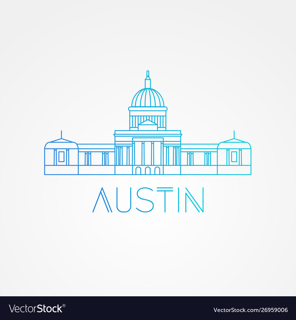 Austin usa detailed silhouette vector image Austin usa detailed silhouette