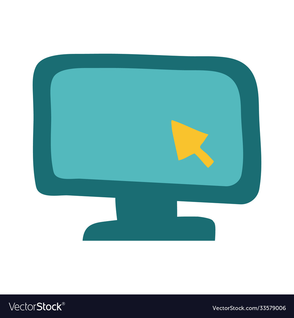 Desktop and arrow cursor flat style icon