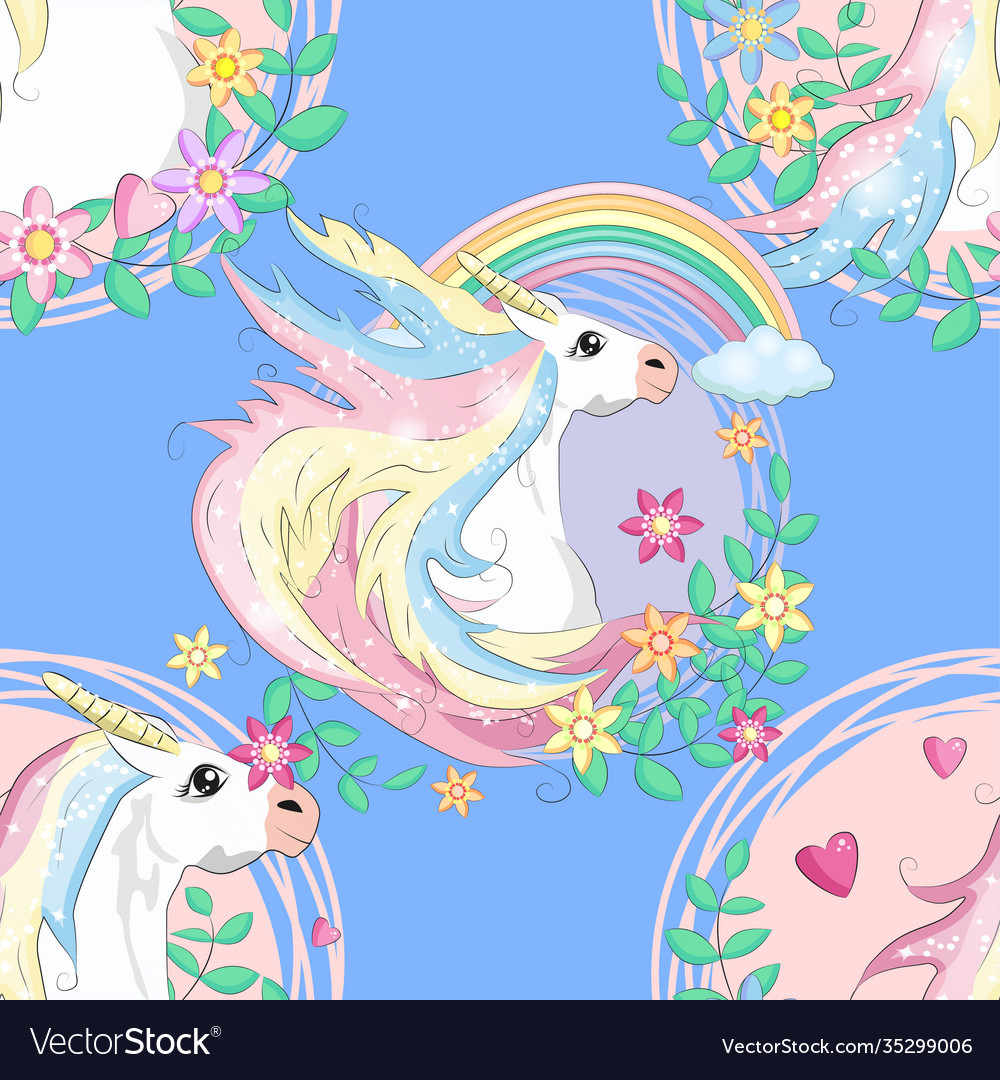 Doodle unicorn pattern for textile design animal