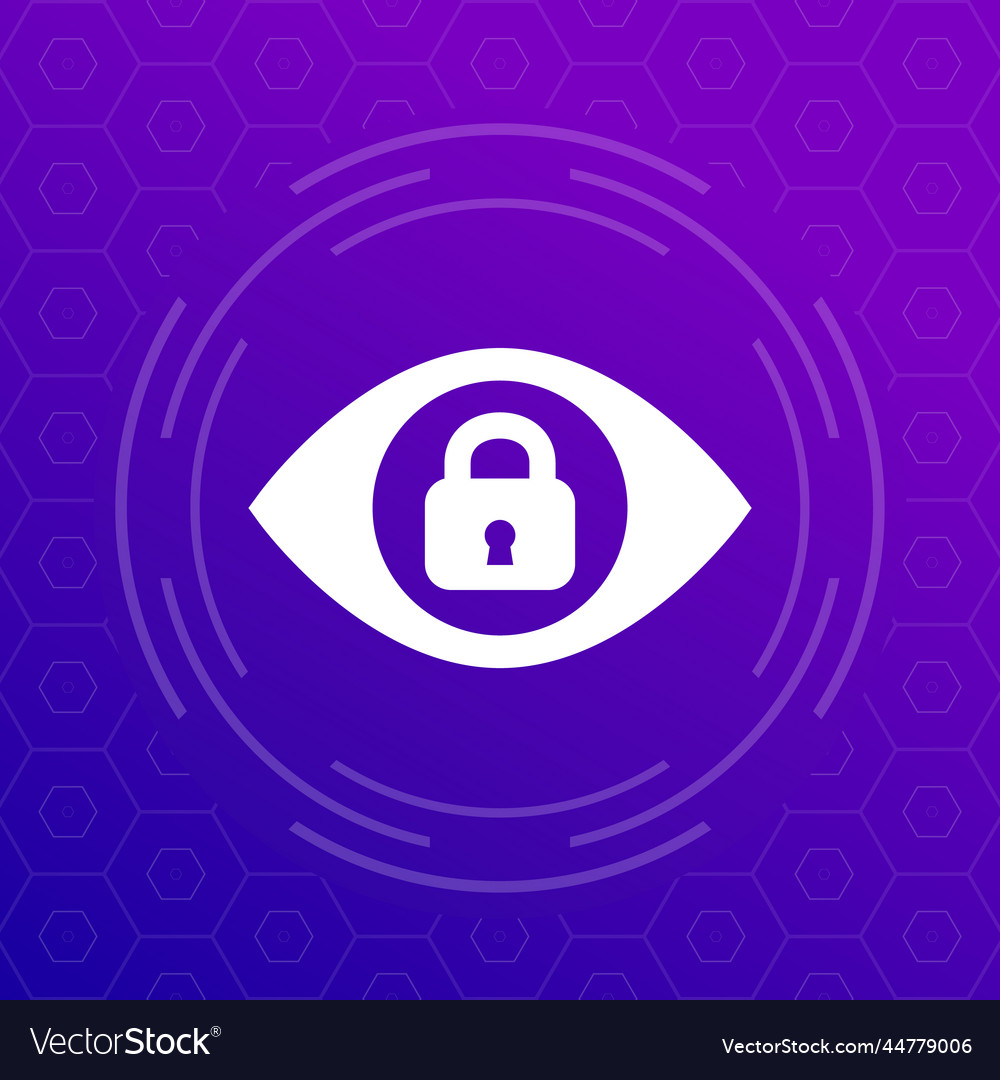 Eye and lock privacy control icon for web