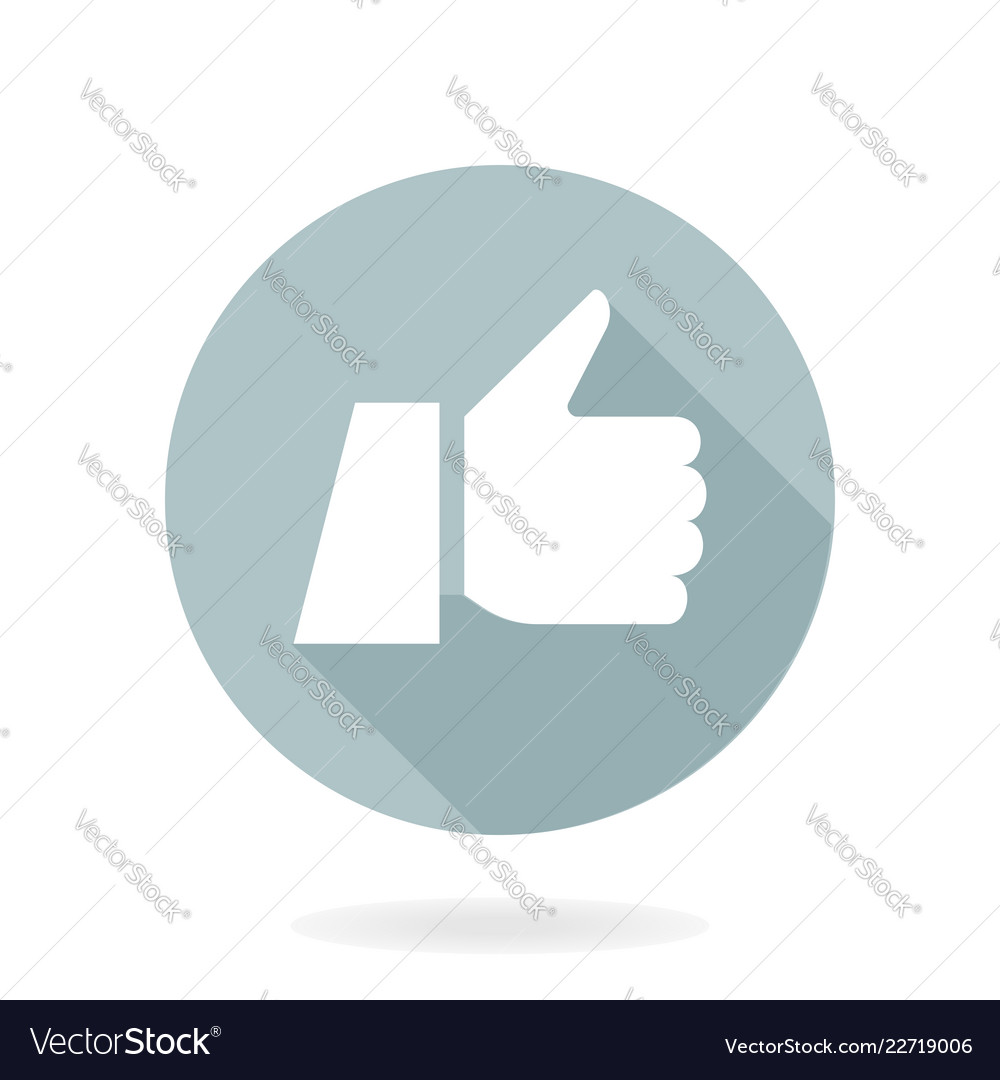 Fine flat icon with thumb up