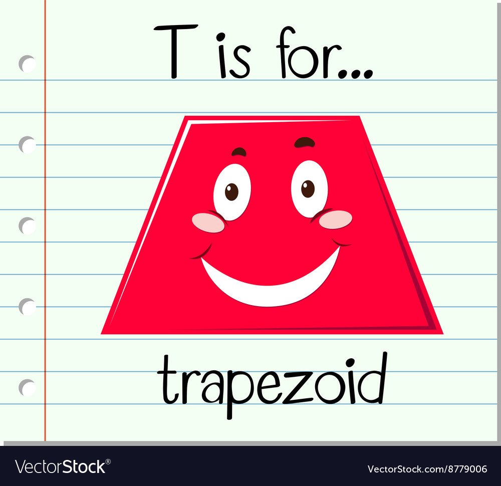 Flashcard letter t is for trapezoid