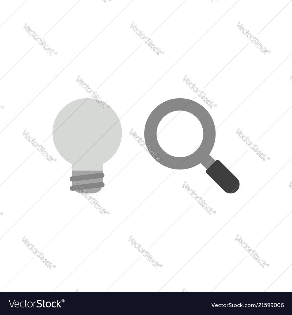 Flat design concept grey light bulb Royalty Free Vector