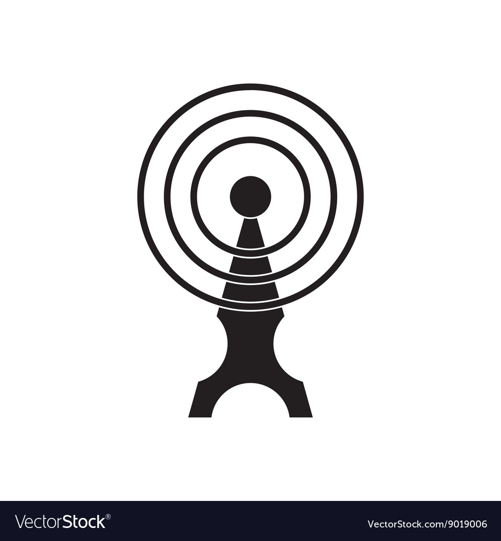 Flat icon in black and white mobile wi fi tower