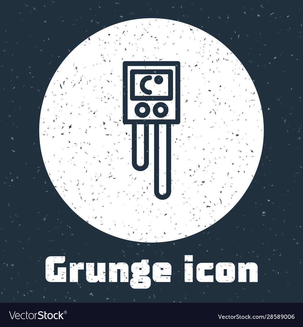 Grunge line temperature and humidity sensor icon