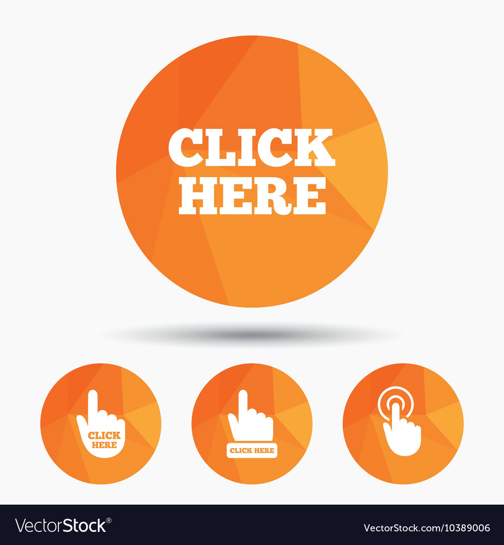 Hand Press Click Icons - Push Button Signs