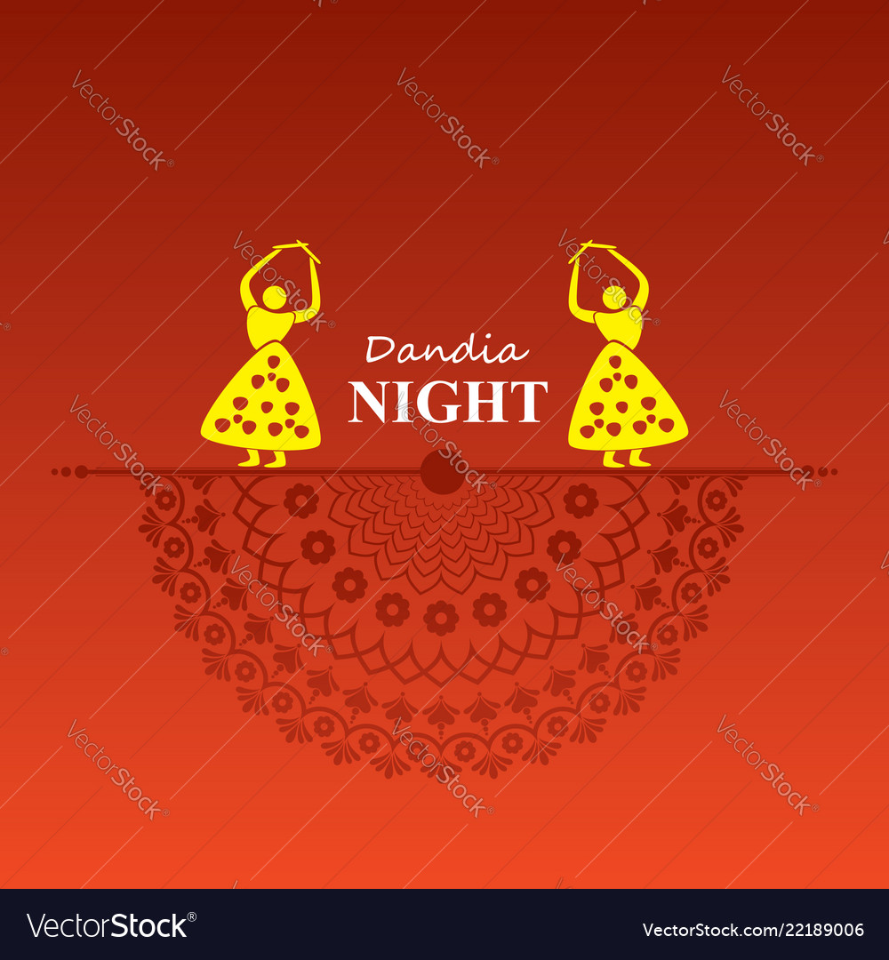 Navratri and garba utsav greeting card Royalty Free Vector