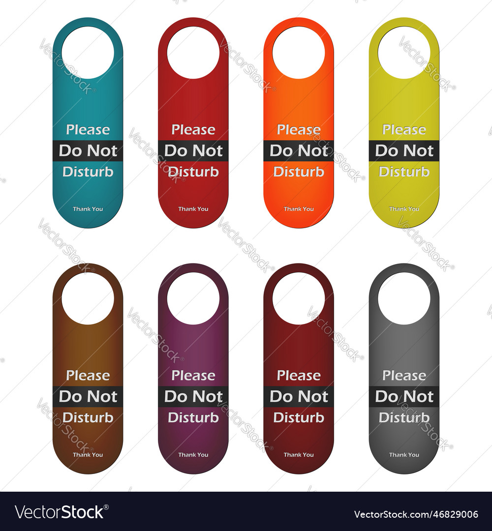 Please Do Not Disturb - Multicolored Door Hanger Vector Image