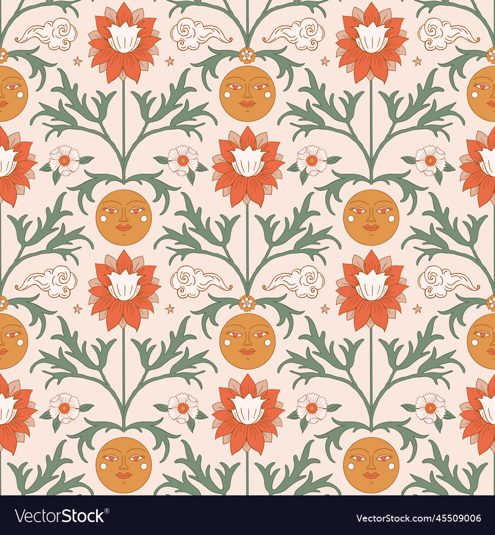 Retro Blumen Hippie Muster