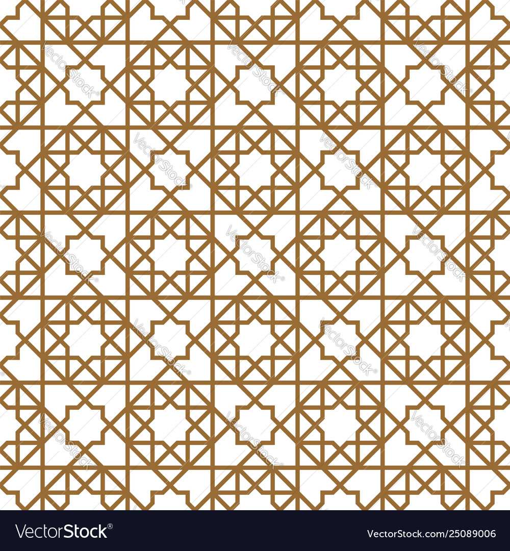 Seamless arabic geometric ornament in brown color