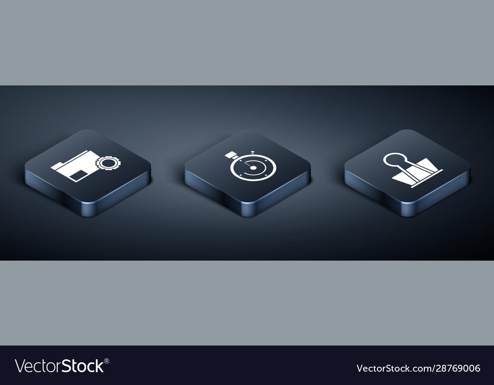 Set isometric folder settings with gears binder vector image Set isometric folder settings with gears binder