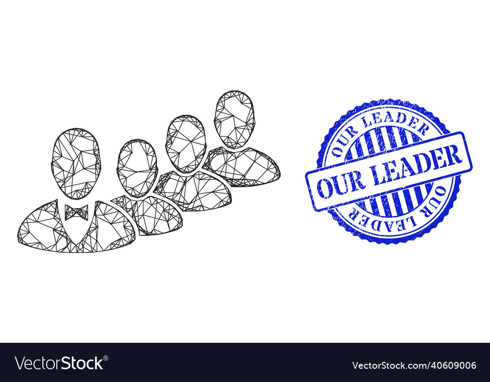 Textured our leader seal and net staff manager web vector image Textured our leader seal and net staff manager web
