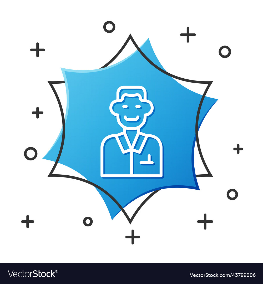 White line trader icon isolated on vector image White line trader icon isolated on