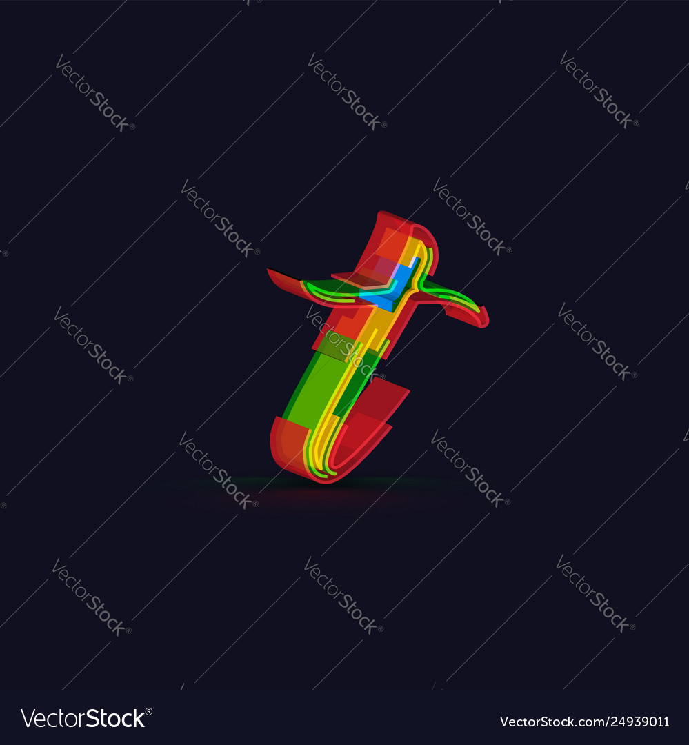 3d colorful character from a fontset vector image 3d colorful character from a fontset