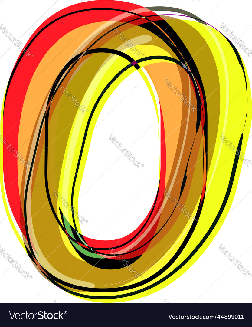 Abstract colorful number 0 vector image Abstract colorful number 0