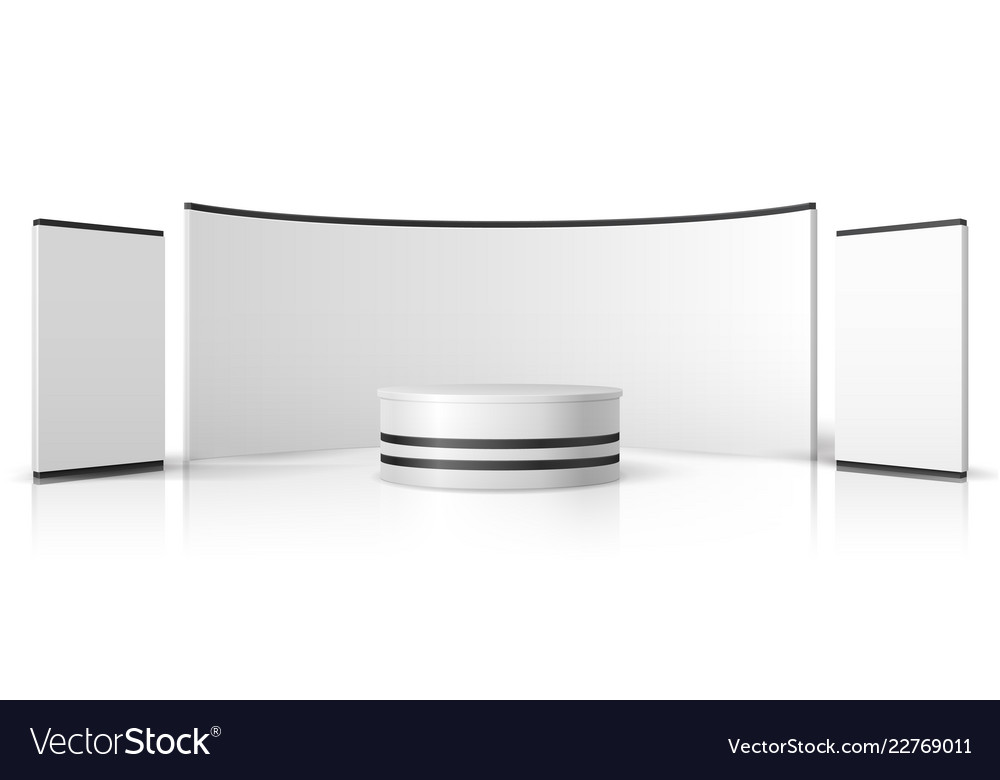 Blank trade show booth white empty exhibition Vector Image