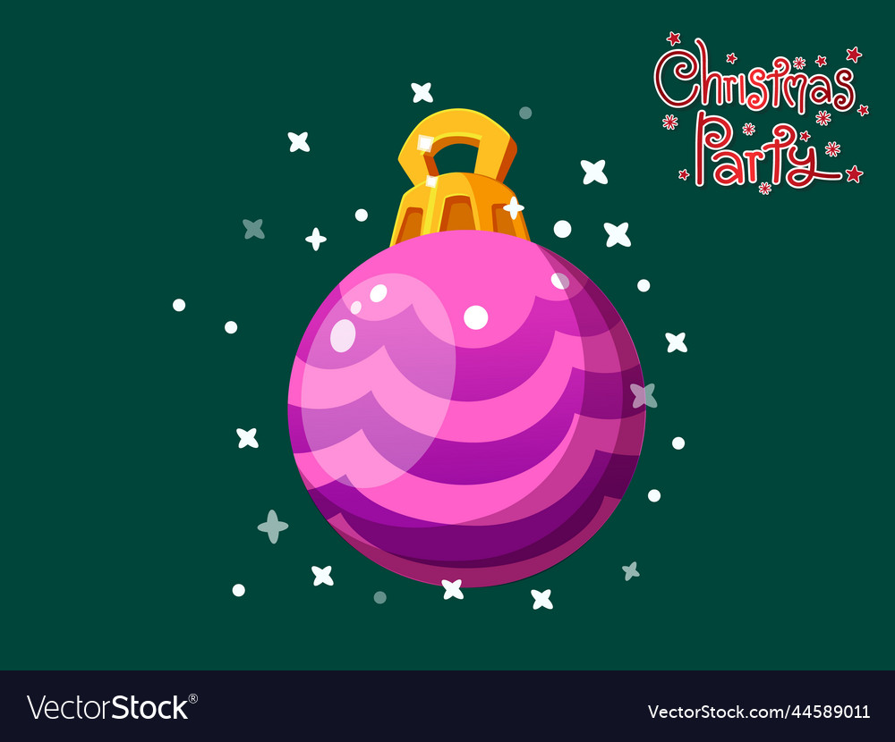 Colorful christmas ball with party text