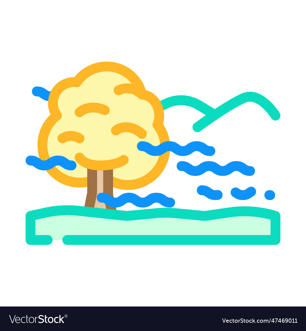 Foggy morning autumn season color icon Vector Image Foggy morning autumn season color icon