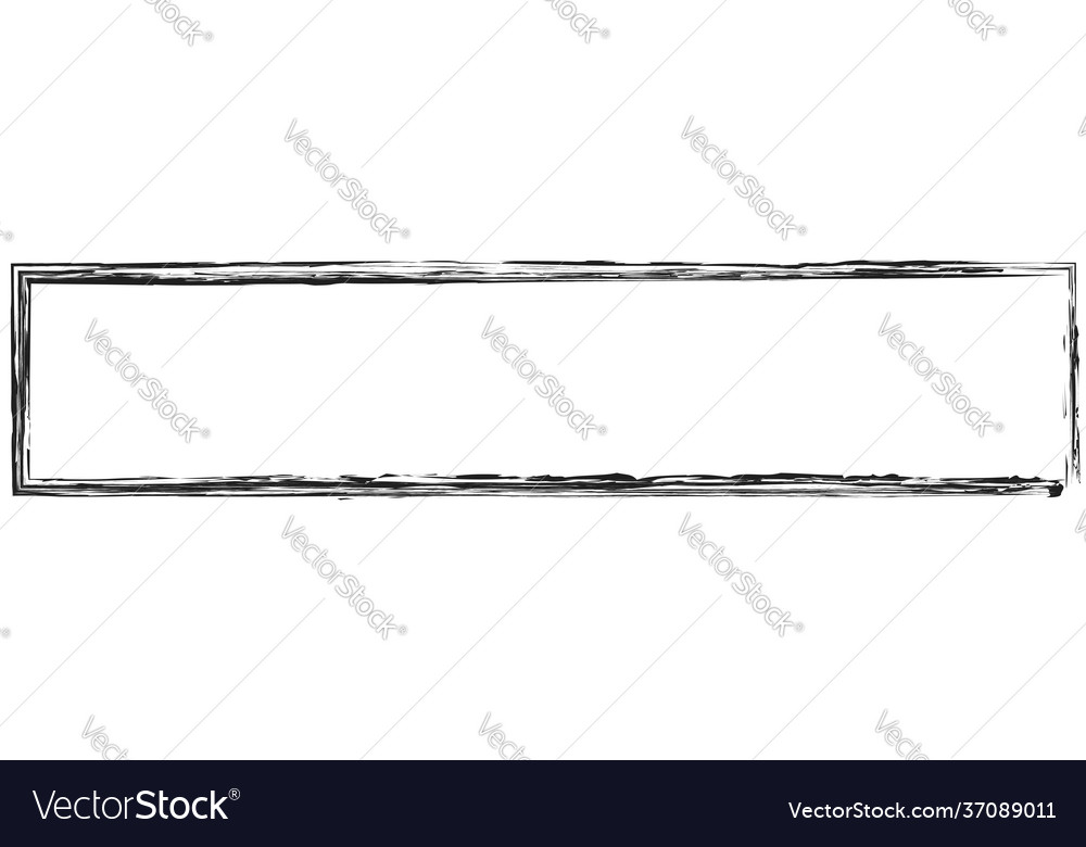 Grungy rectangular frame border plaque outline vector image Grungy rectangular frame border plaque outline