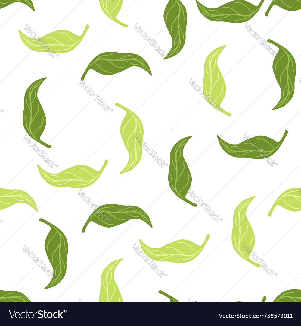Isolated botanic seamless pattern with green Vector Image Isolated botanic seamless pattern with green