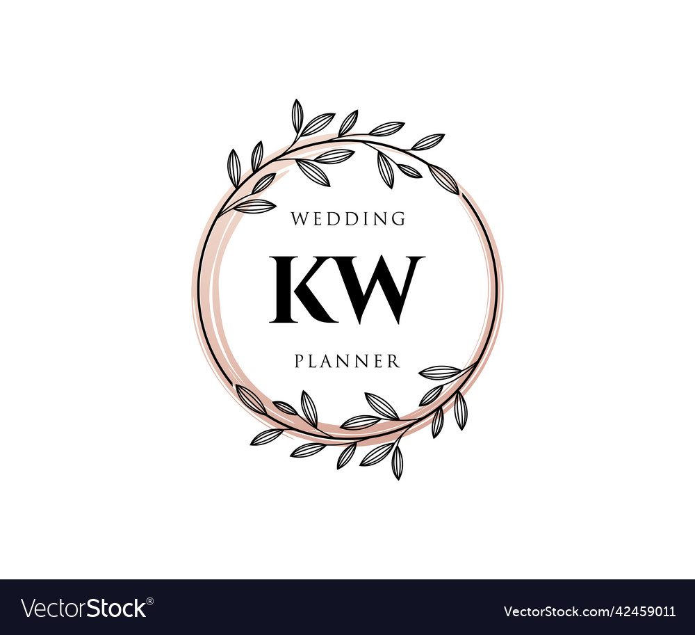 Kw initials letter wedding monogram logos