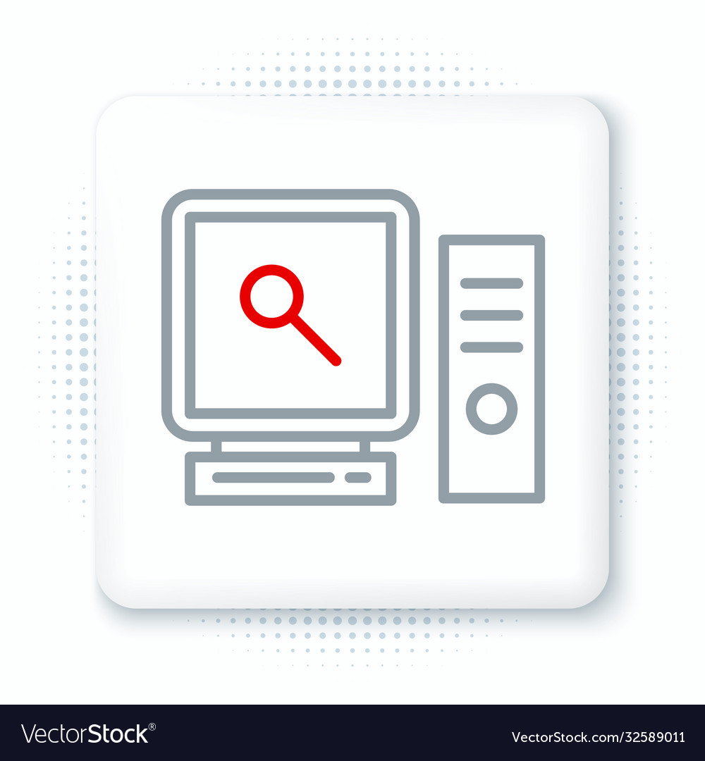 Line search on computer screen icon isolated vector image Line search on computer screen icon isolated