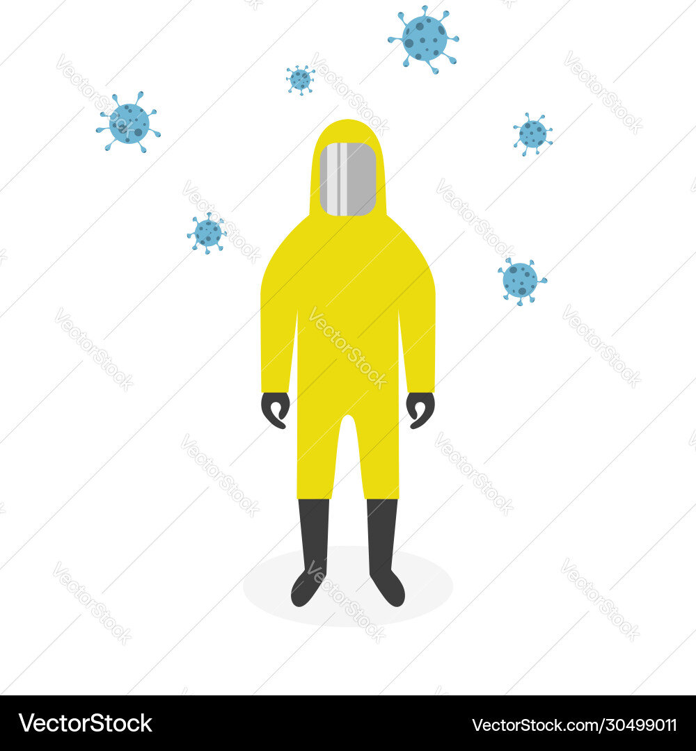 Man in protective suit coronavirus covid19 Vector Image