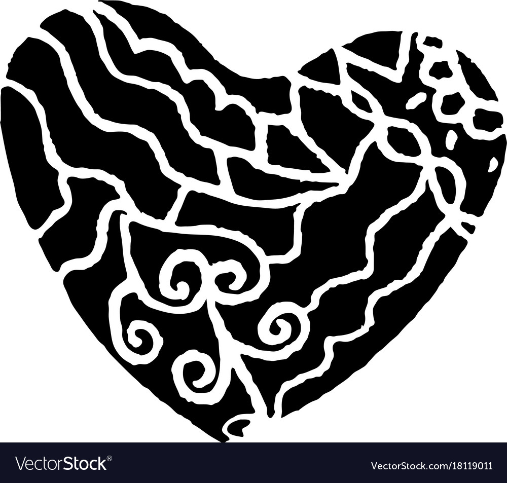 Patterned heart drawing Royalty Free Vector Image